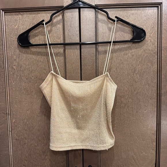 no name Tops - Chic Gold Camisole with Spaghetti Straps